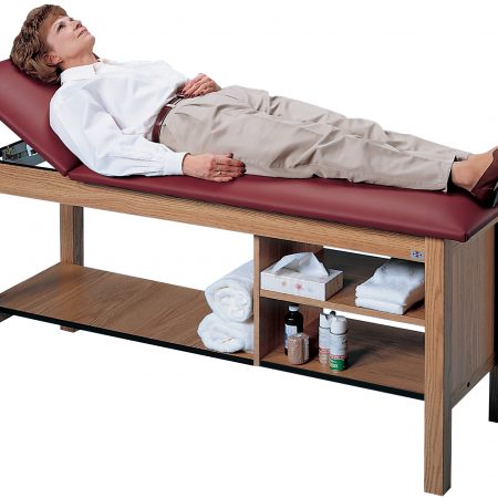 Treatment Table with Shelf and Open-Shelf Cabinet; 72" L x 24" W x 31" H